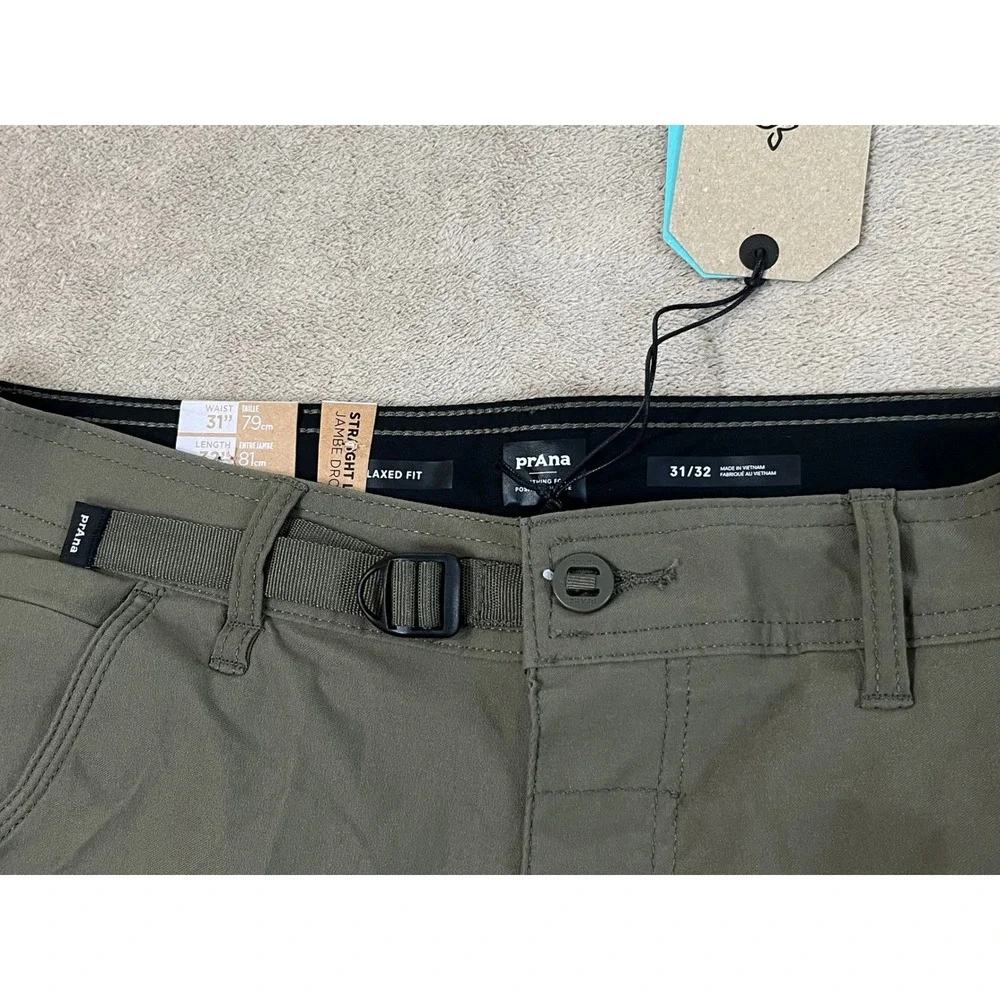 Prana Stretch Zion Pant II Men's 31x32 Green Hiking Cargo Pants 1969791 $95 NEW